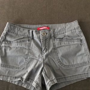 Union bay faded gray shorts.
